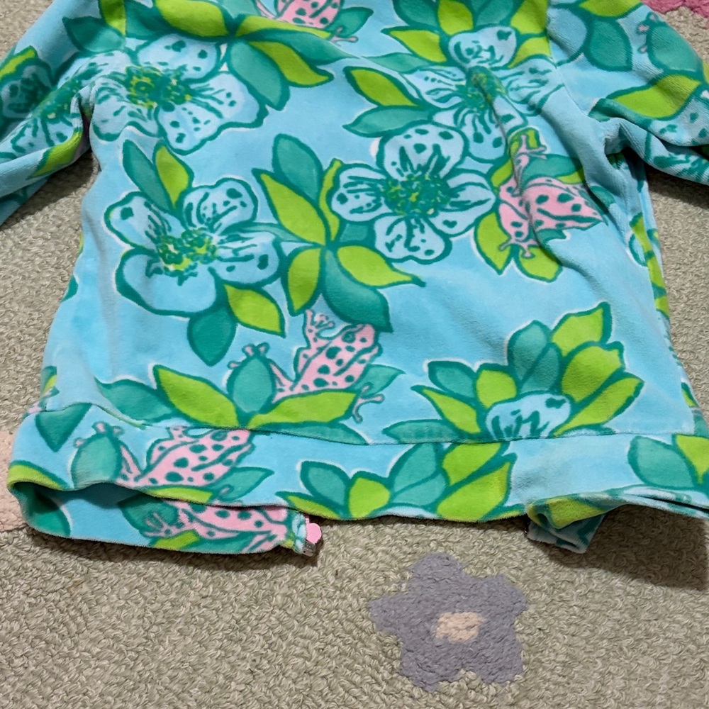 Lilly Pulitzer Kids Floral Hoodie - Blue and Green - Picture 5 of 9